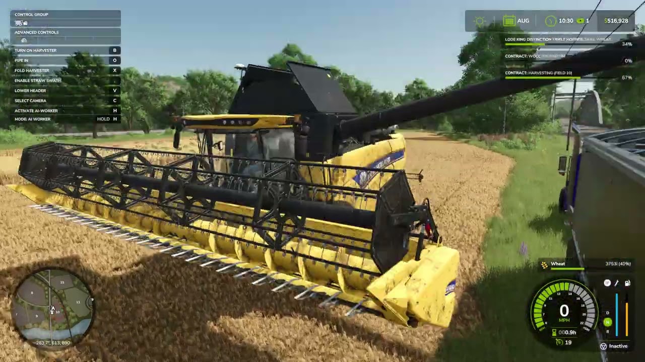 Farming Simulator 25 Harvesting Wheat and Hauling & Cutting Wood