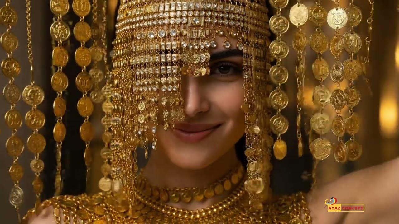 Royal Gold Fashion Show ✨ Stunning Models in Luxury Ornamental Dresses