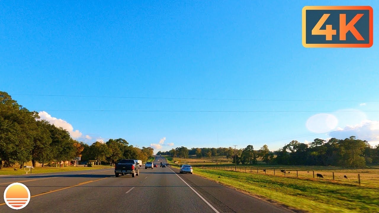 Nacogdoches, Texas to Lufkin, Texas, USA. An UltraHD 4K Real Time Driving Tour.