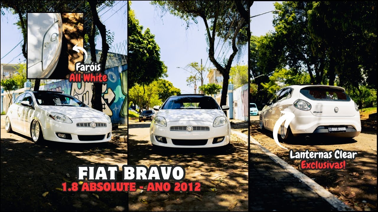 MUITOS PERRENGUES! FIAT BRAVO ALL WHITE COM LANTERNAS CLEAR EXCLUSIVAS 