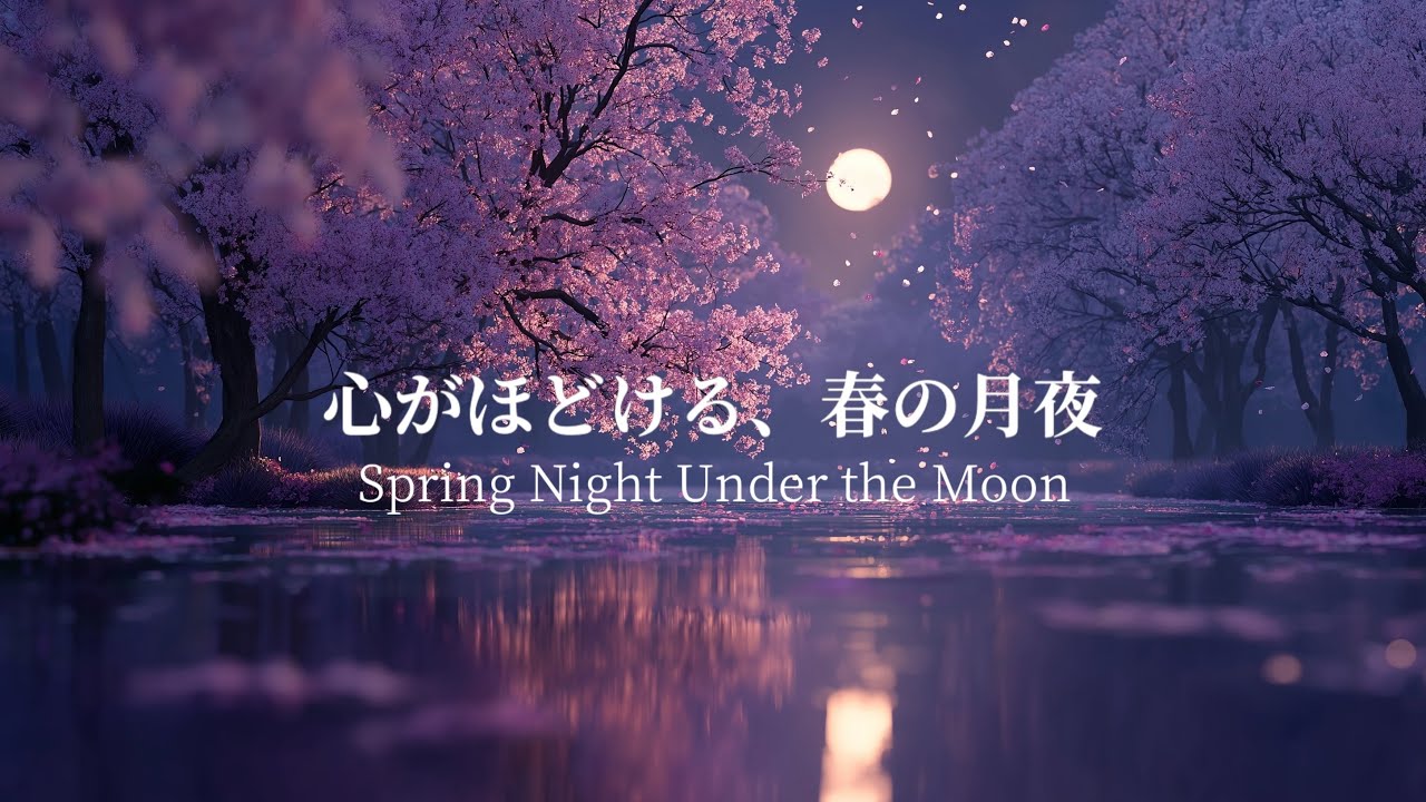 月夜の桜で眠る🌙 深い睡眠へ導く癒しのBGM｜3時間 Deep Sleep Music