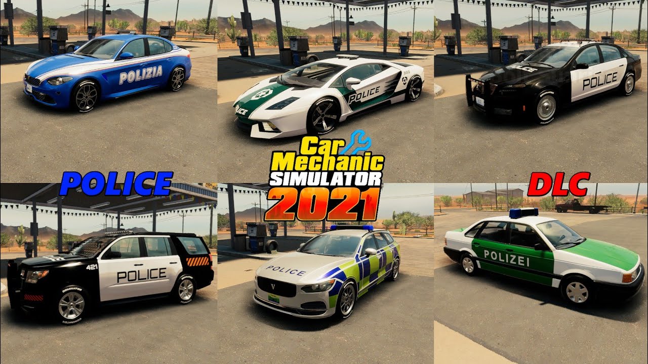 All 6 Police DLC Cars Showcased - Car Mechanic Sim 2021 (No Commentary)
