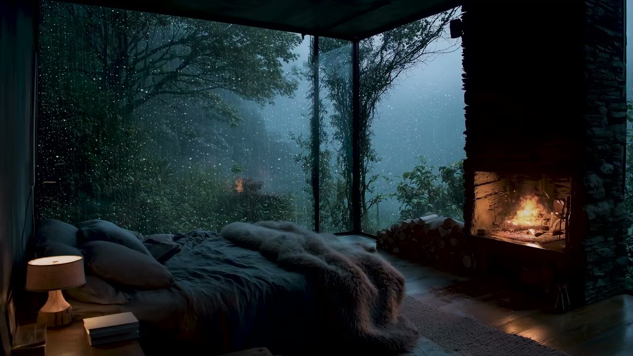 Calm Your Mind with Night Rain in the Forest | Deep Sleep Ambience