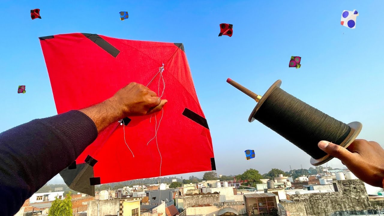 Manjha testing & kite fighting | kite flying from roof | kite | 