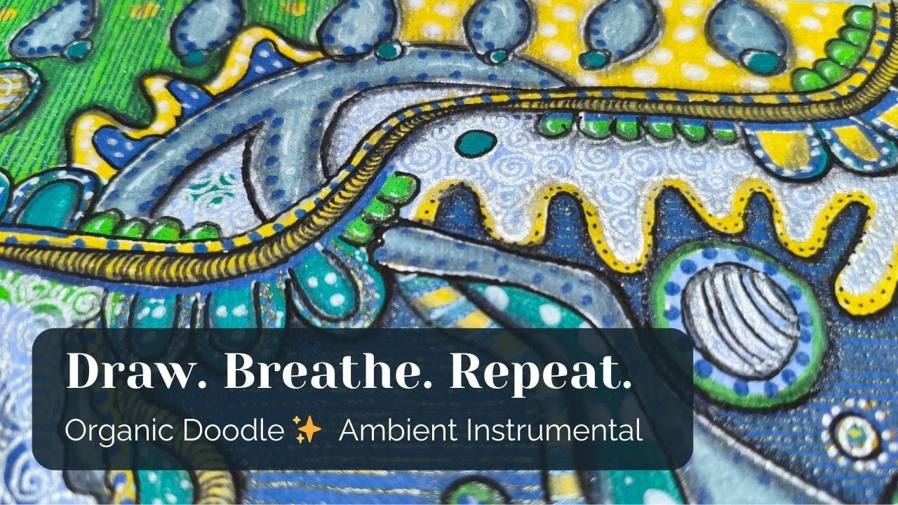 Finding Dino | Acrylic Pens & Zentangle | Ambient Instrumental Music and Relaxing Art