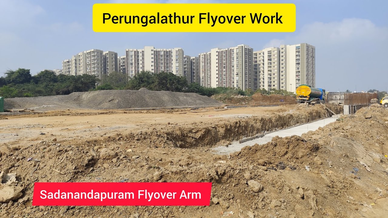 Perungalathur Flyover Work | Sadanandapuram Flyover Arm | #perungalathur #flyover #trending 