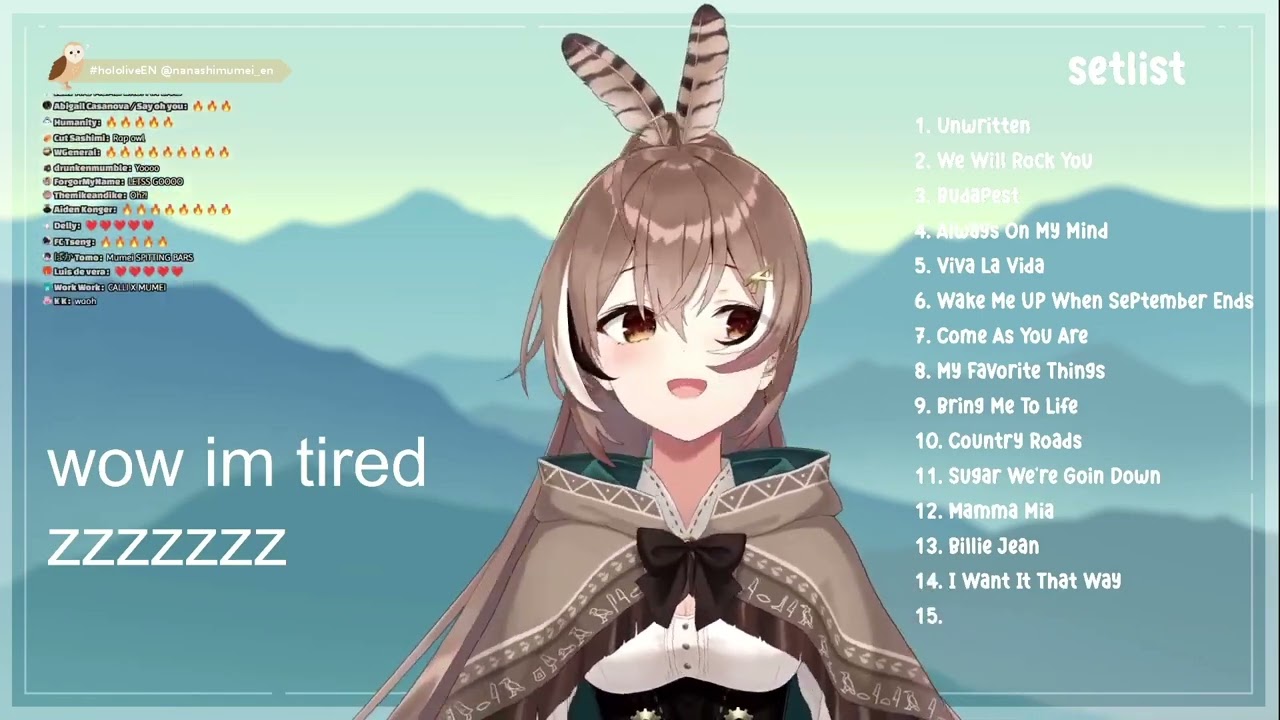 Nanashi Mumei sings Satisfied (2/7/22)
