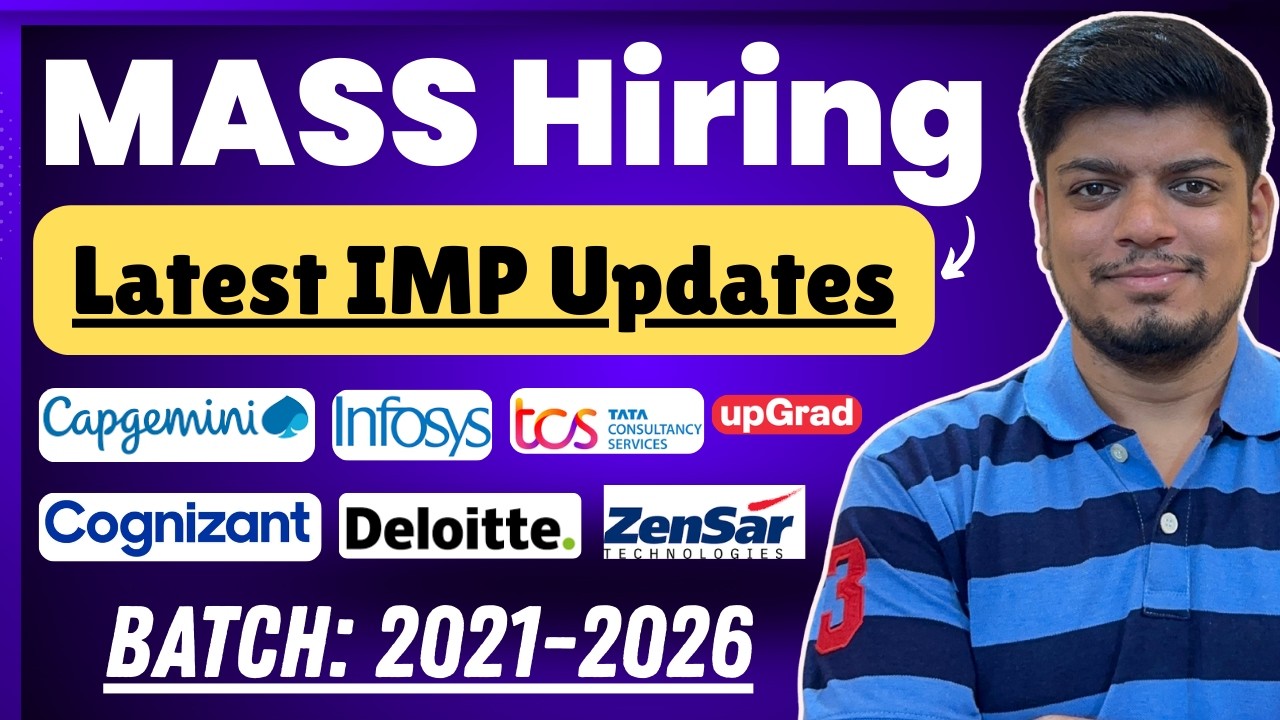 🔥Capgemini Exam, Deloitte NLA Result, Infosys, TCS, Cognizant, Zensar | 2021-2026 | MASS Hiring