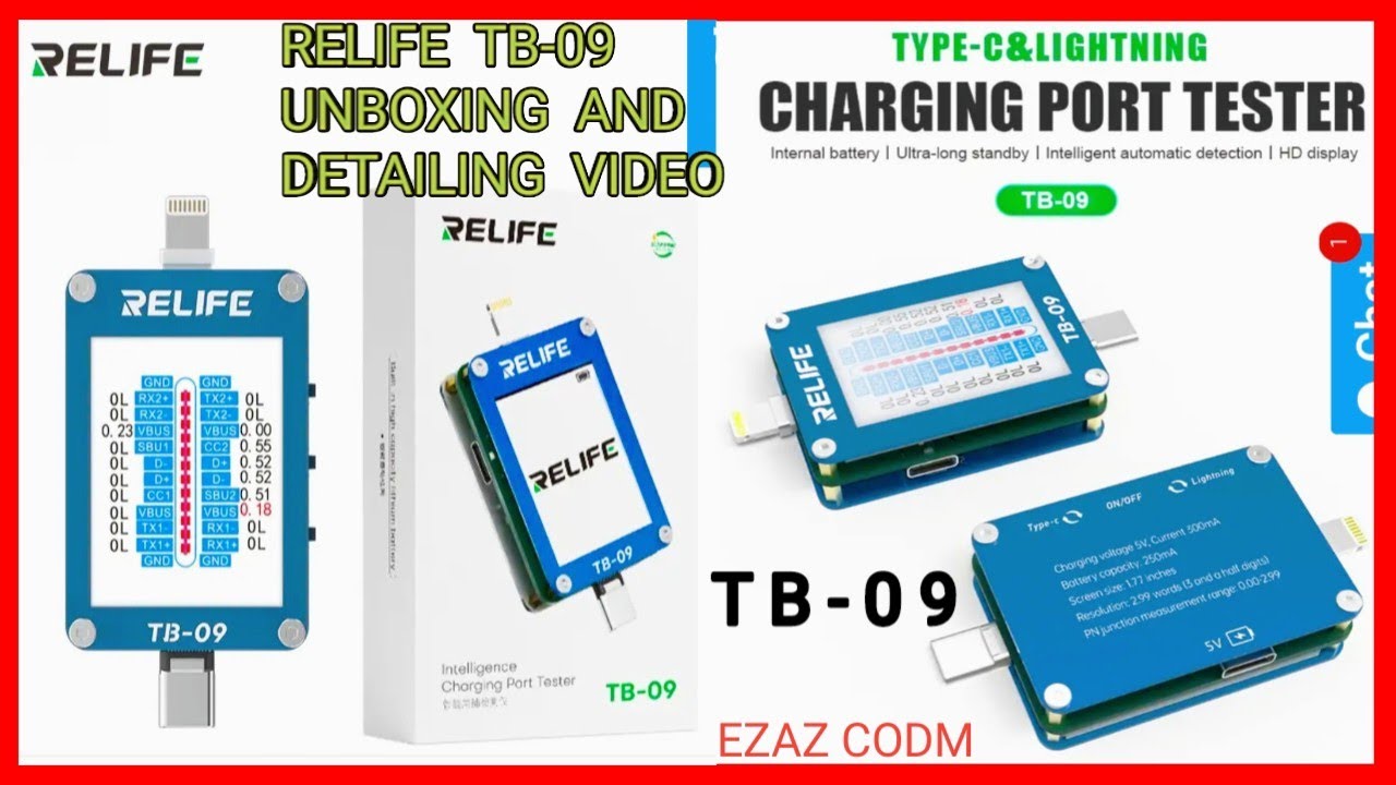 RELIFE TB-09 Intelligence Charging Port Tester || RELIFE TB-09 UNBOXING AND DETAILING Video