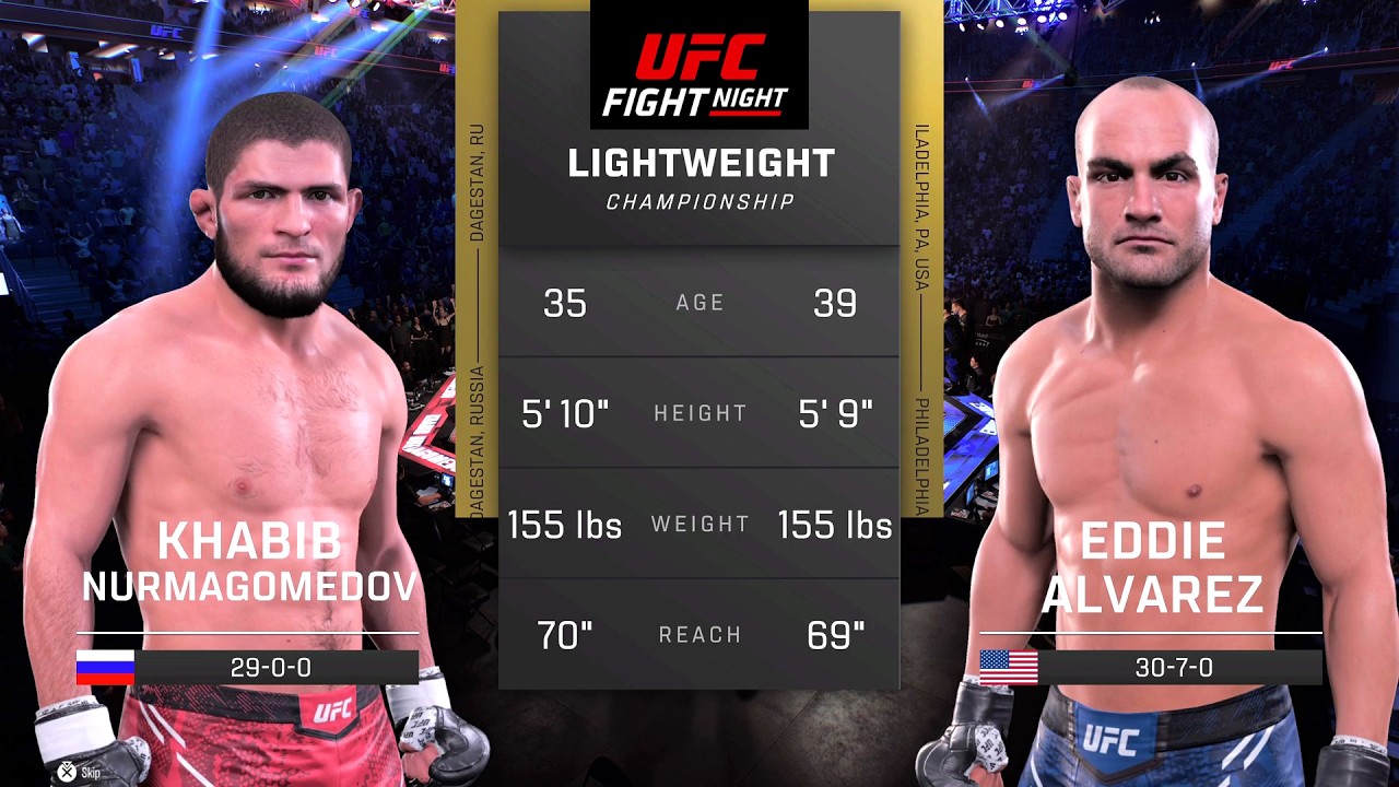 Khabib Nurmagomedov vs Eddie Alvarez Full Fight - UFC 5 Fight Night