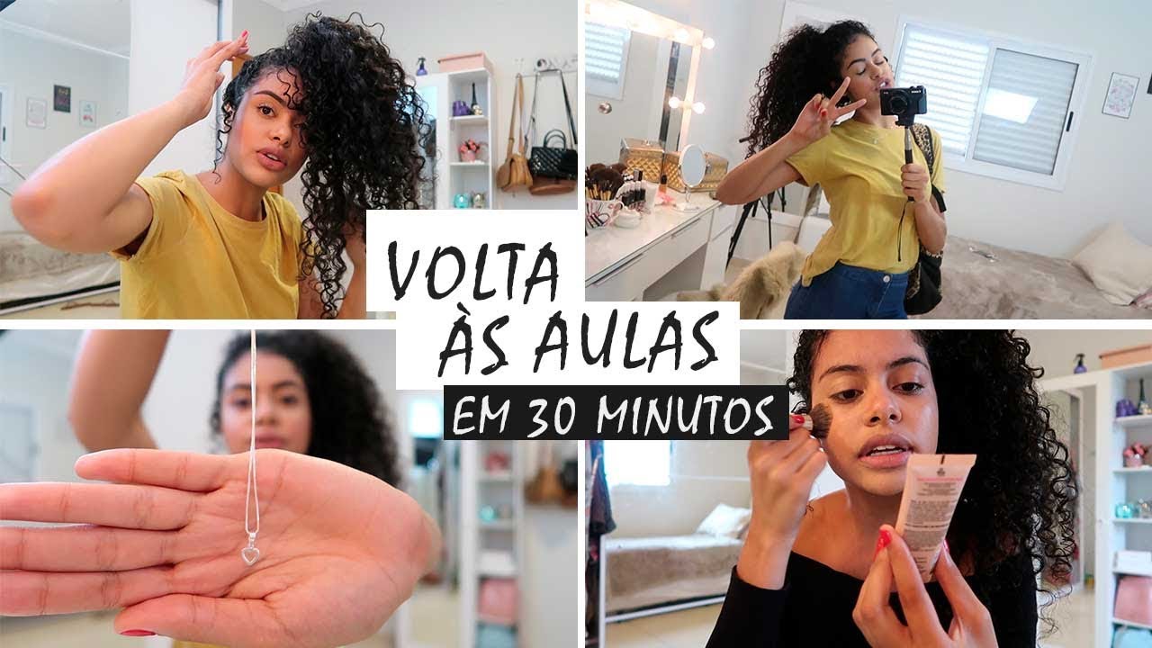 MAKE, LOOK E CABELO PRA ESCOLA (vida real) #voltaàsaulas