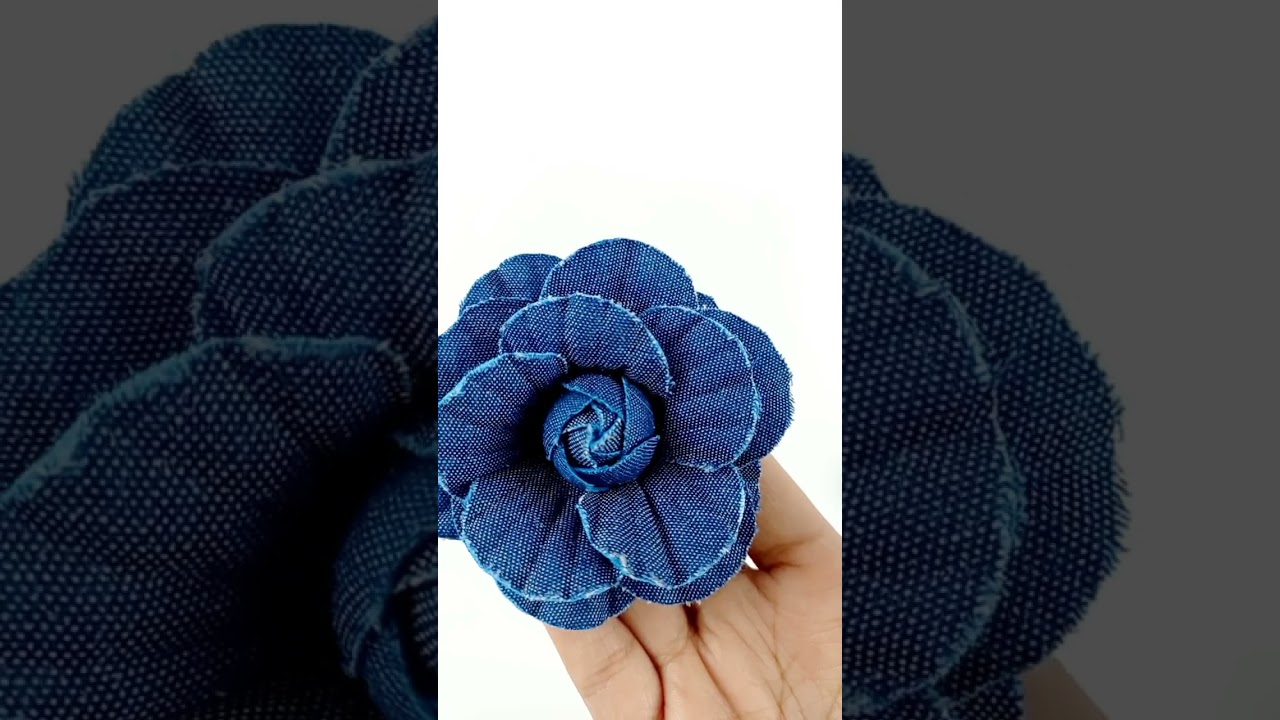 Aplique Flor Tecido Jeans