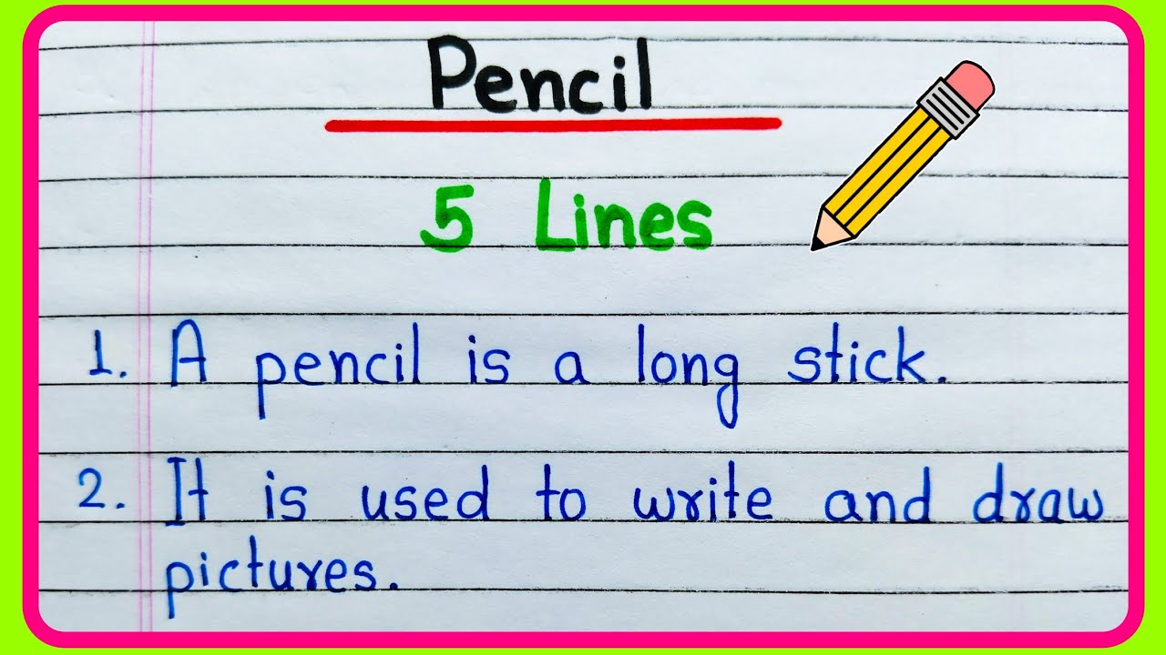 5 lines on pencil essay in English | Short essay on pencil | Few lines on Pencil in English writing