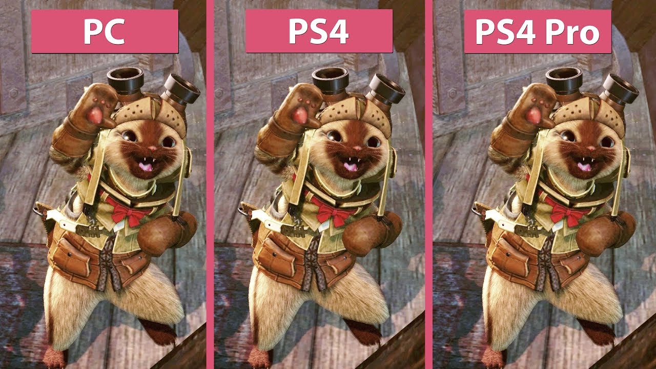 [4K] Monster Hunter World &ndash; PC 4K Max vs. PS4 vs. PS4 Pro Graphics Comparison