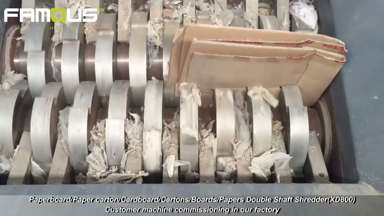 double shaft shredder, twin shaft shredder for paper carton/cartons/papers/cardboard/paper board