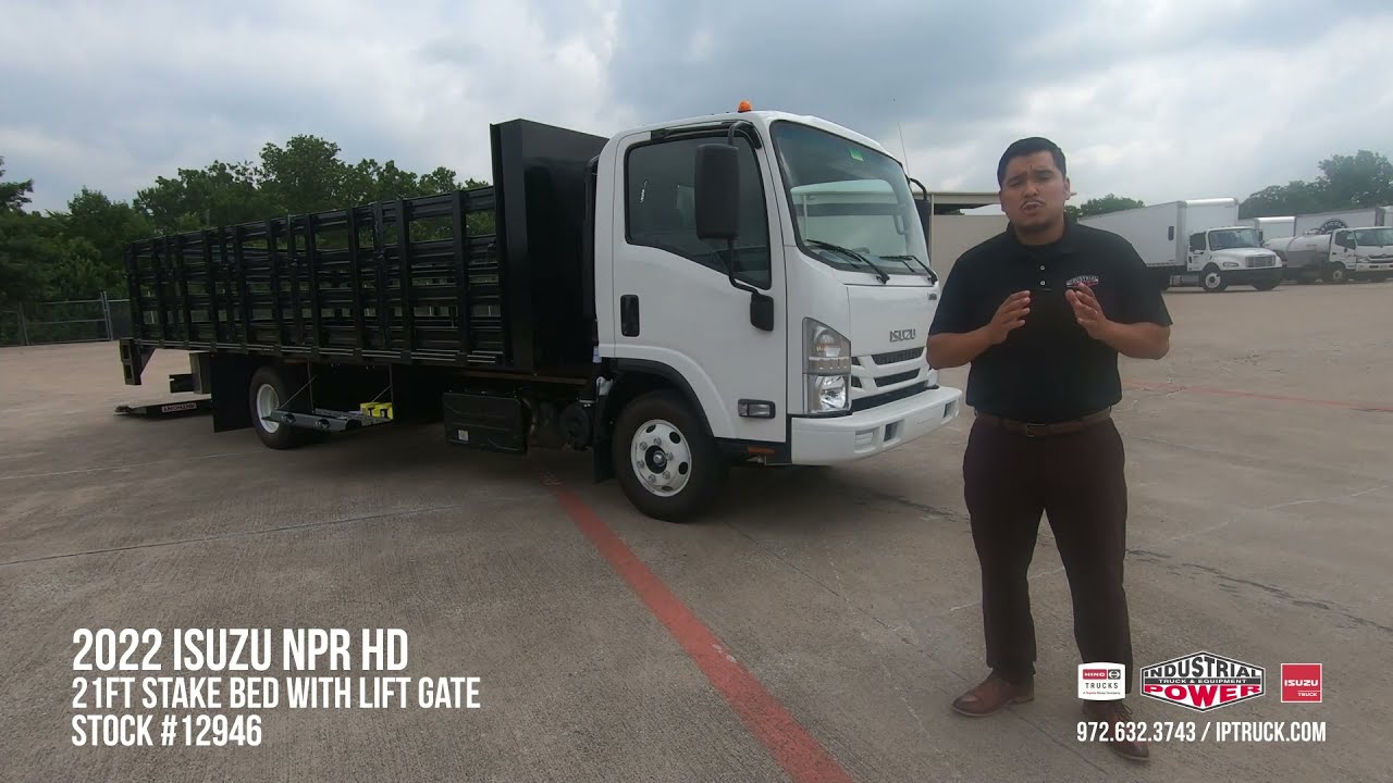Isuzu NPR HD Stake Bed Truck | 21ft flat bed with stake sides | #12946M