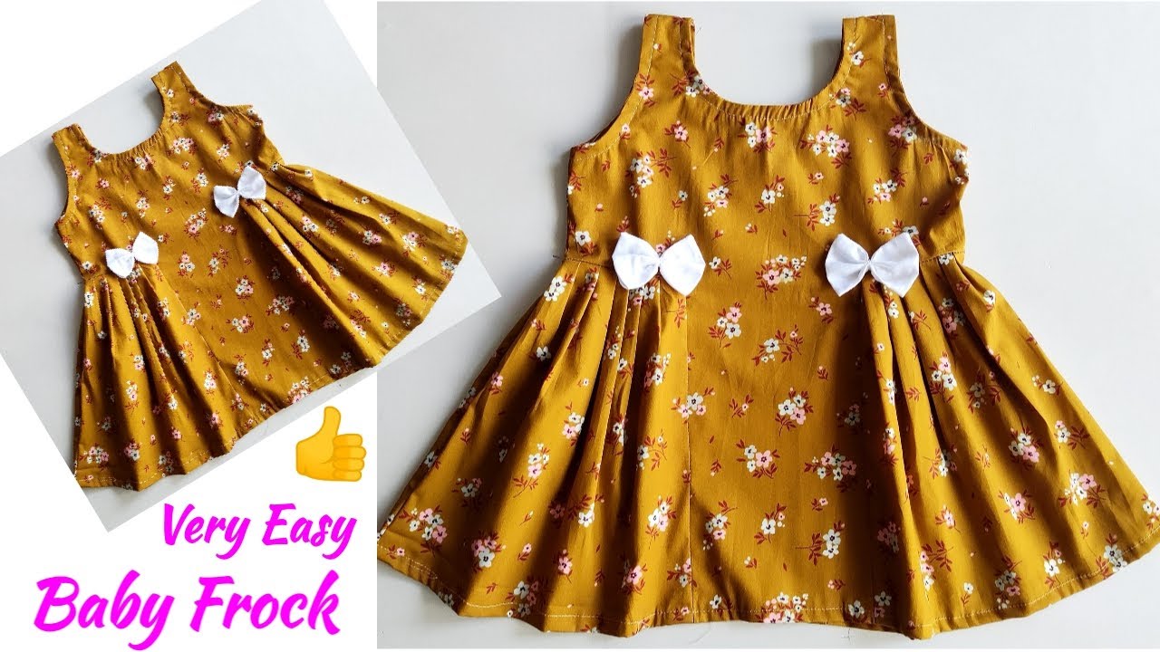 Very Easy Baby Frock Cutting and stitching | Side  pleated Baby Frock cutting and stitching