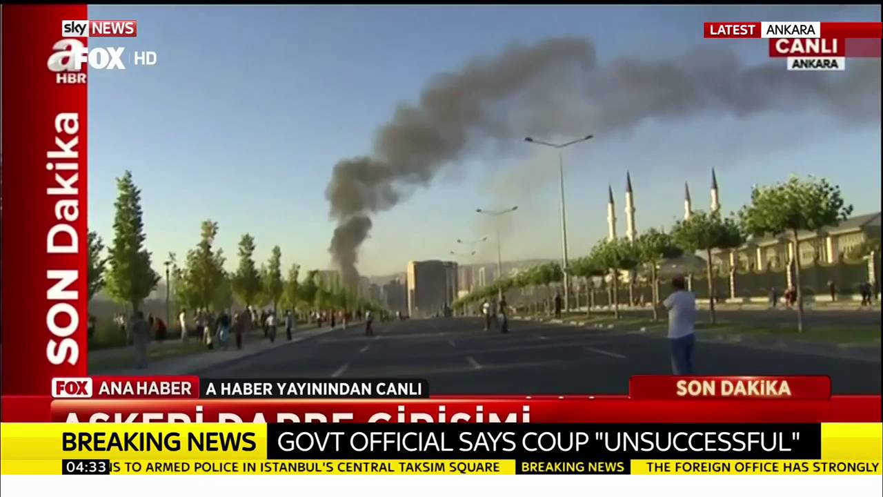 Plume Of Smoke Above Ankara As Day Breaks