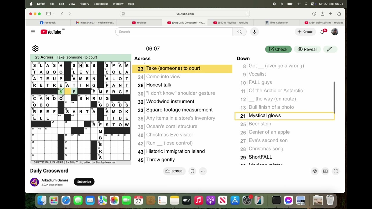 Daily Crossword Puzzle September 27, 2025