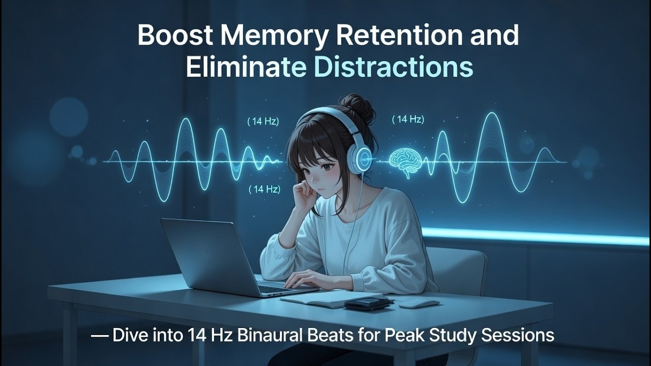 14 Hz Binaural Beats for Laser-Focused Study & Memory Boost | 1-Hour Deep Concentration Music