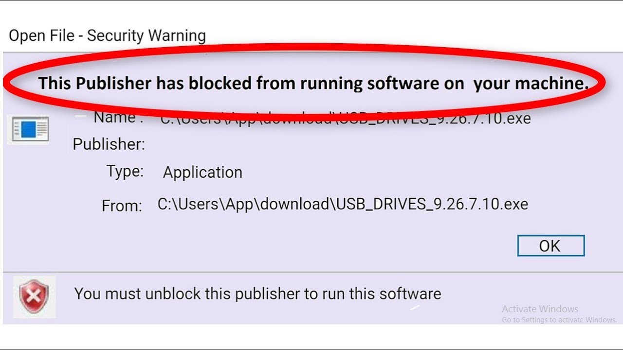 How To Fix This Publisher Has Been Blocked From Running Software On Your Machine || Windows 7/8/10