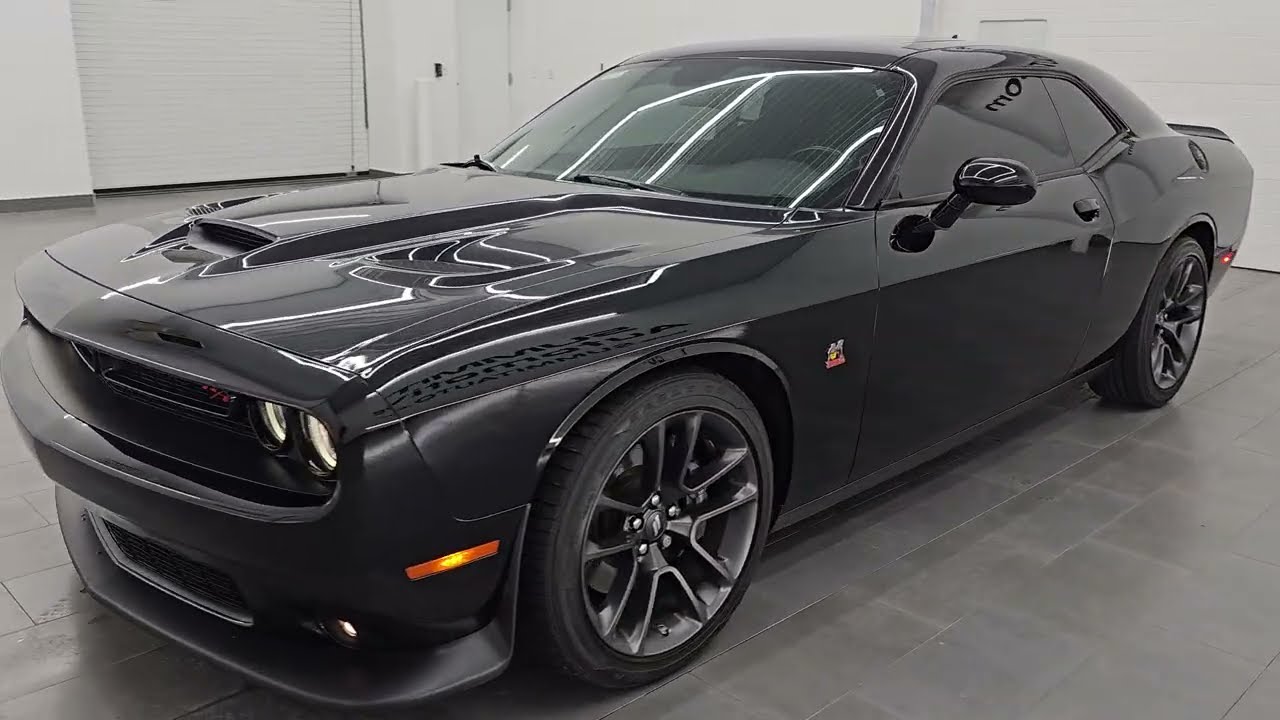 2021 DODGE CHALLENGER R/T SCAT PACK PITCH BLACK 4K WALKAROUND 16242ZA
