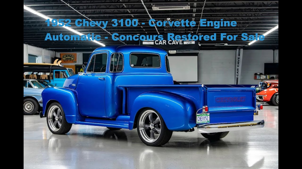 Продается Chevrolet 3100 Custom Corvette 1952 года выпуска, цвет Blue Flame, автоматическая короб...