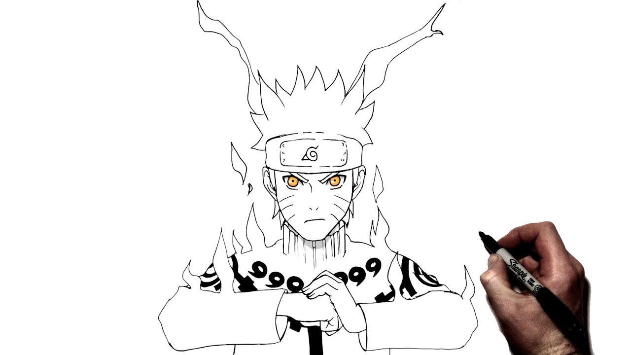 How To Draw Naruto (Bijuu Mode) | Step By Step | Naruto