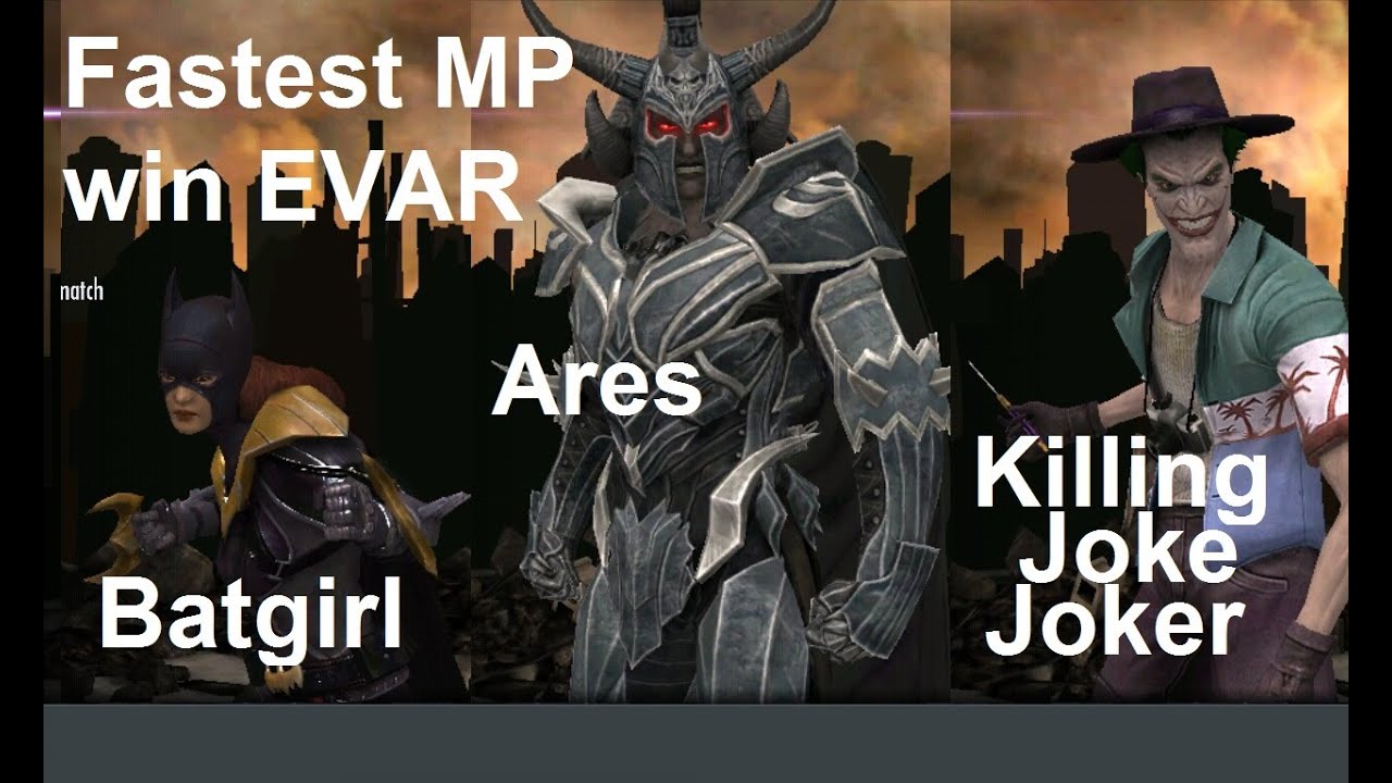 Injustice Mobile: Fastest MP win ever w/ Ares, Batgirl and Killing Joke Joker