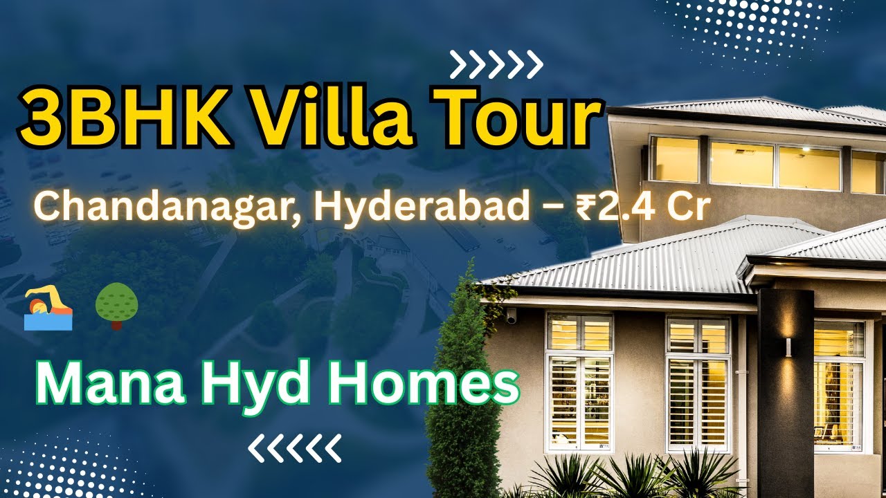 P1001 ₹2.4 Cr 3BHK HMDA Gated Luxury Villas for Sale in Chandanagar, Hyderabad | Direct Owner