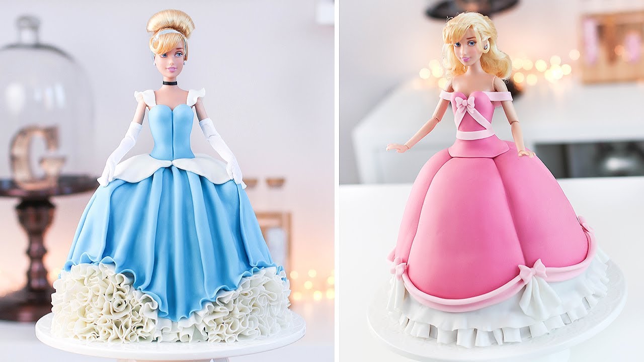 DISNEY PRINCESS  👑 CINDERELLA - How to Make a Doll Cake - Tan Dulce