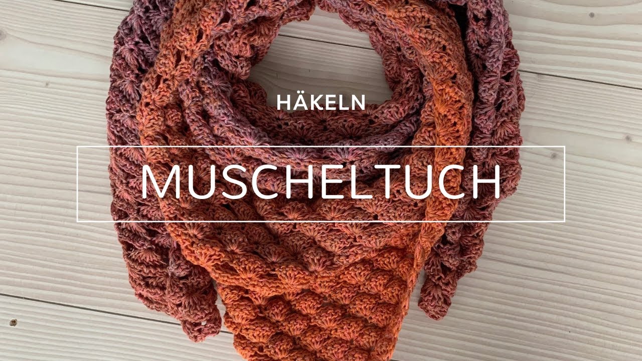 Dreieckstuch häkeln - Muschelmuster