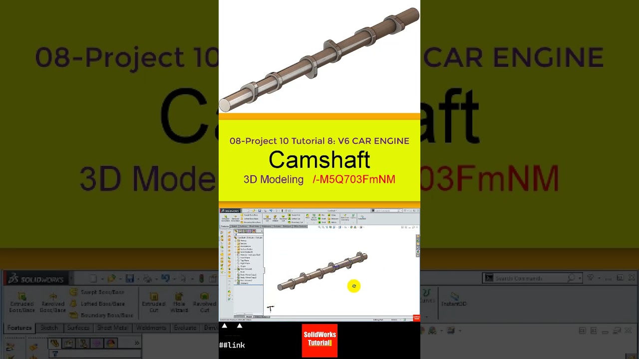 8- 3D Draft | Car Engine |:Camshaft 