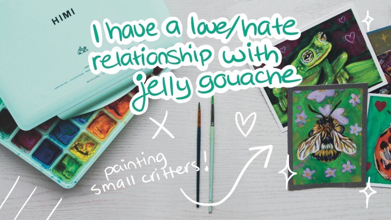 painting small creatures with jelly gouache! (and trying to trust the process)