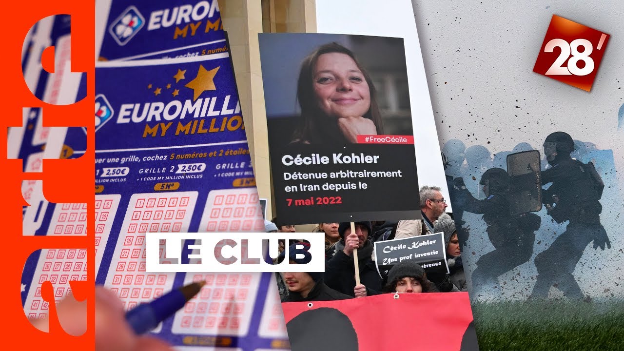 Diplomatie des otages, Sainte-Soline, jackpot à l’EuroMillions : Le Club | 28 minutes | ARTE