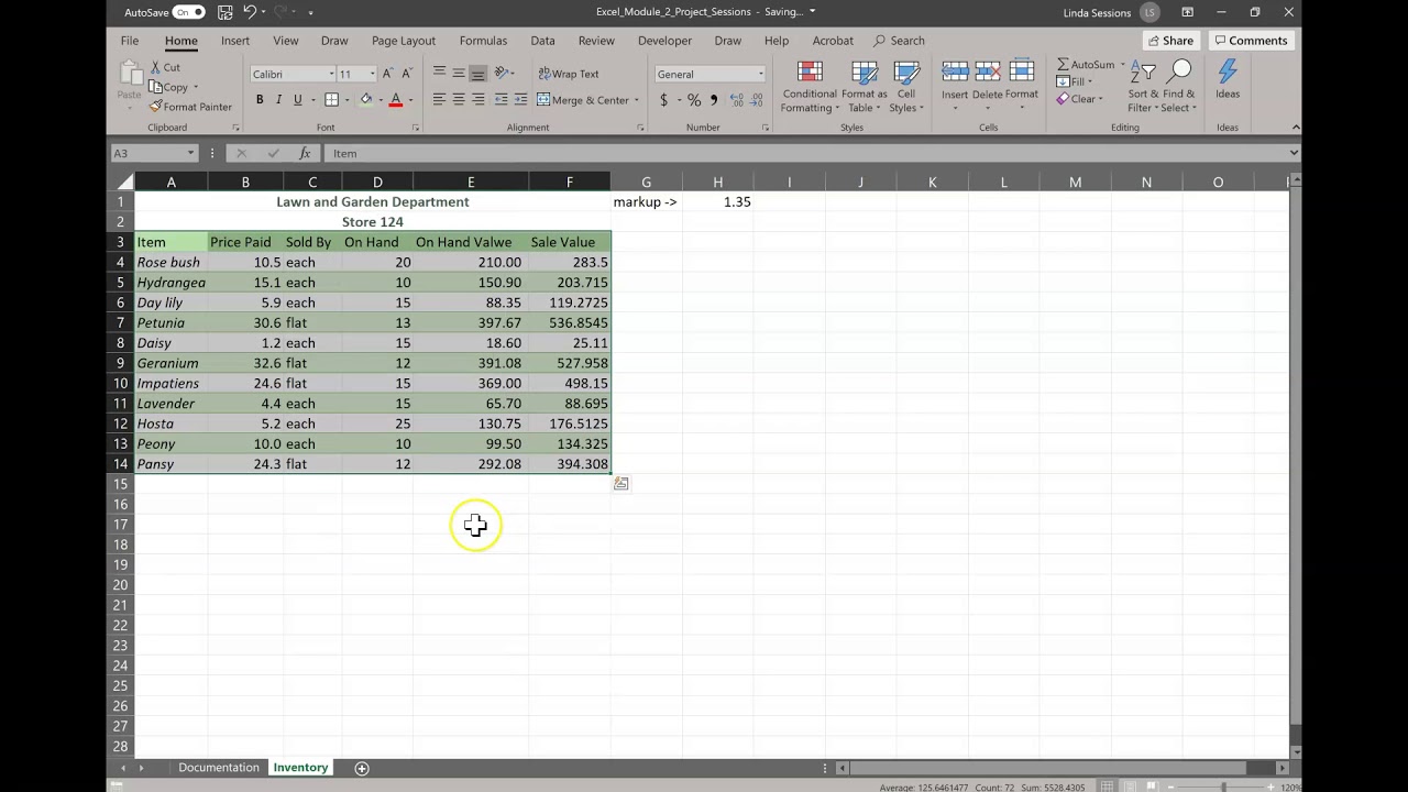 Excel Module 2 Project 1 Hargrove Home Improvement
