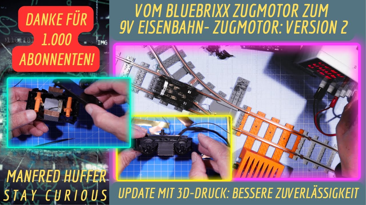 How to: Vom Zugmotor zum 9V Eisenbahn Motor - Version 2 mit 3D-Druck