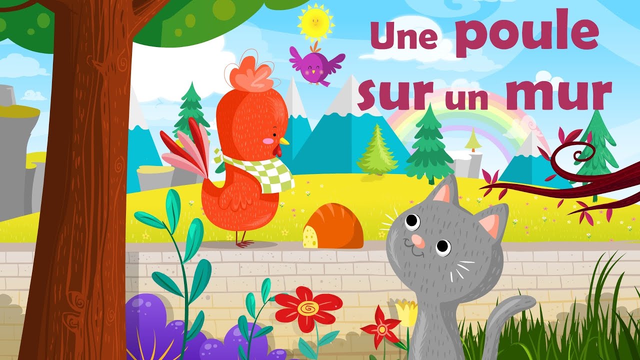 Une poule sur un mur - Comptine avec gestes pour enfants et bébés (avec les paroles)