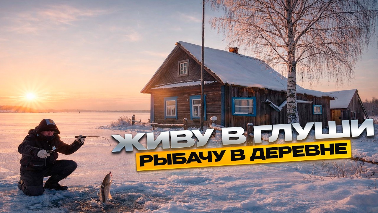 Я УЕХАЛ ЖИТЬ В ГЛУХУЮ ДЕРЕВНЮ… И ВОТ ЧТО ПРОИЗОШЛО! Один день в глуши: зимняя рыбалка, дом и баня