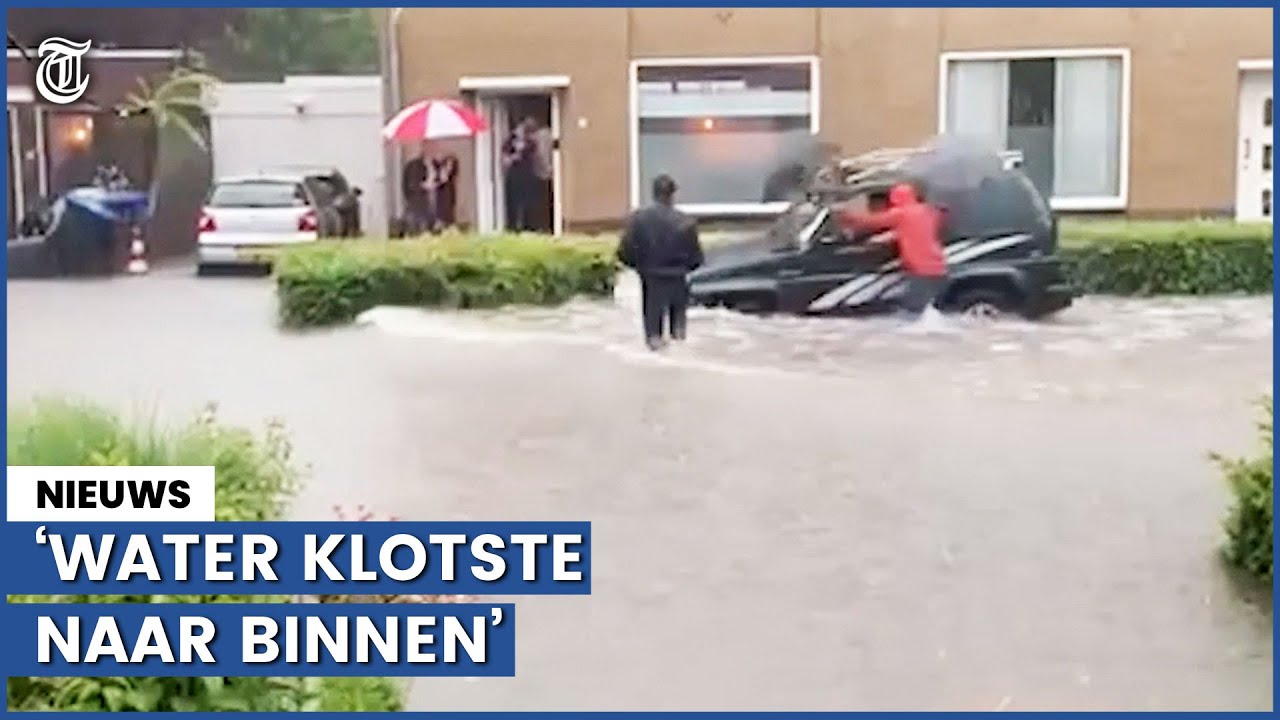Hevige regenval zet straat blank: 'Water klotste naar binnen'