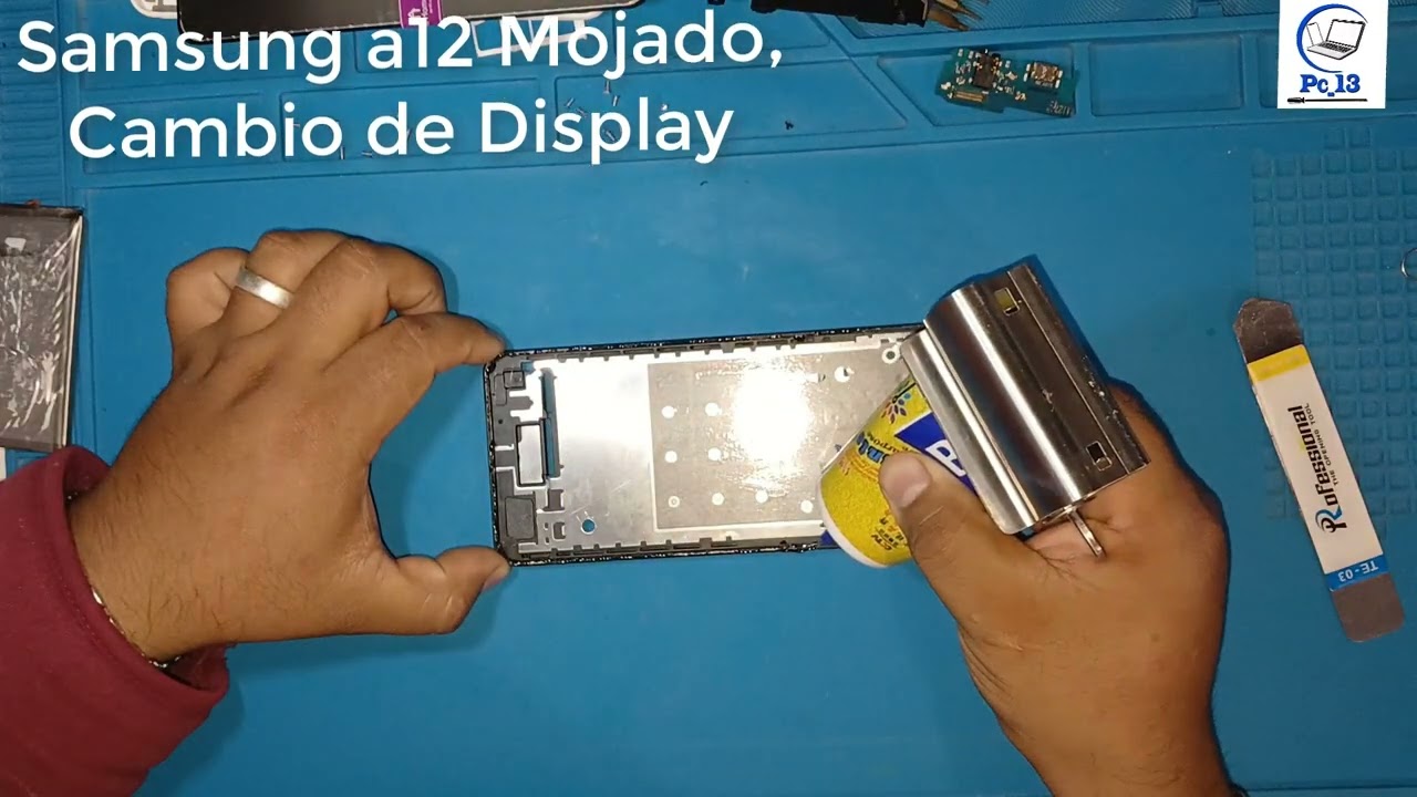 Mantenimiento y Cambio de Display Samsung a12 (Equipo mojado)