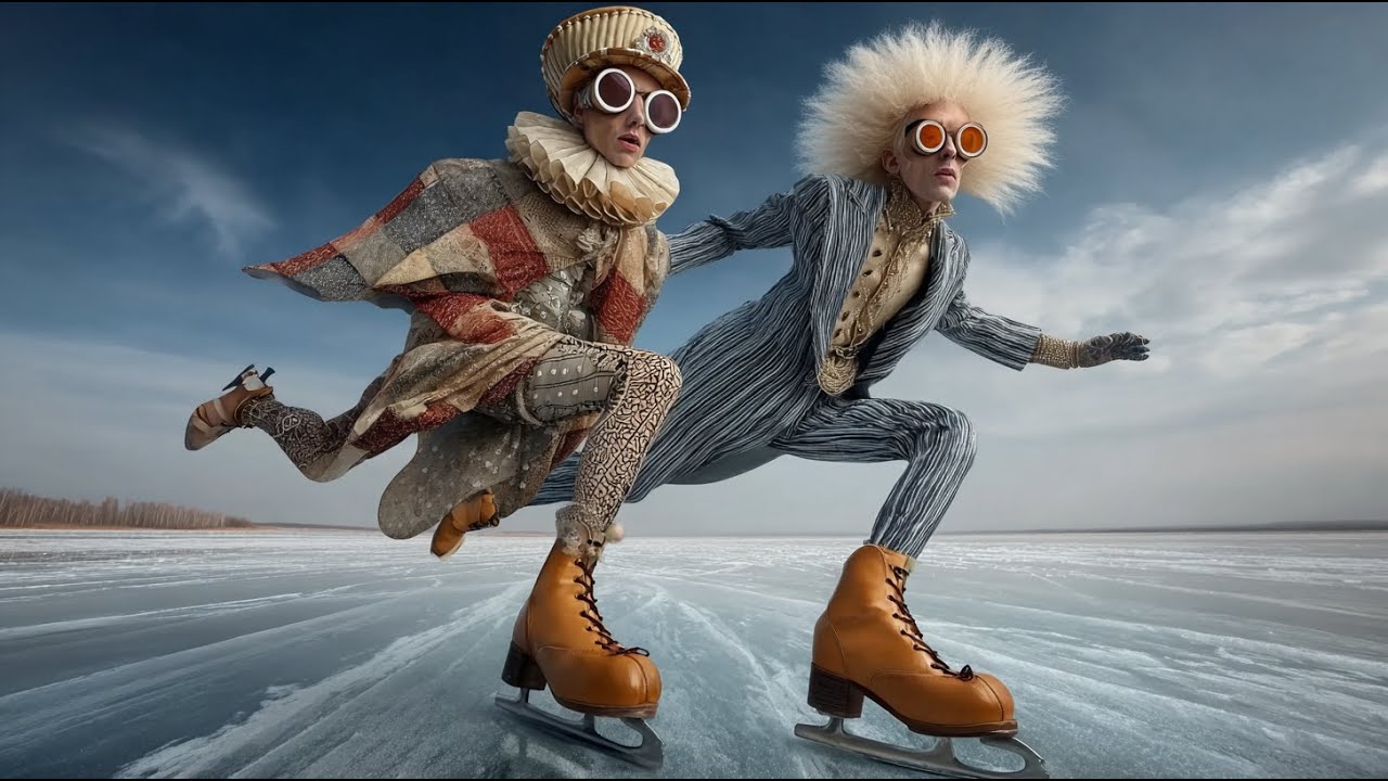 AI Cinematic Video: Retro Futuristic Ice Skating | VE03 Animation + Suno