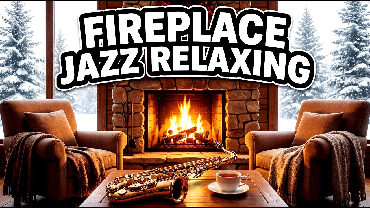 Fireplace Jazz Relaxing – Cozy Winter Fireplace Ambience with Smooth Jazz for Study, Work & Sleep