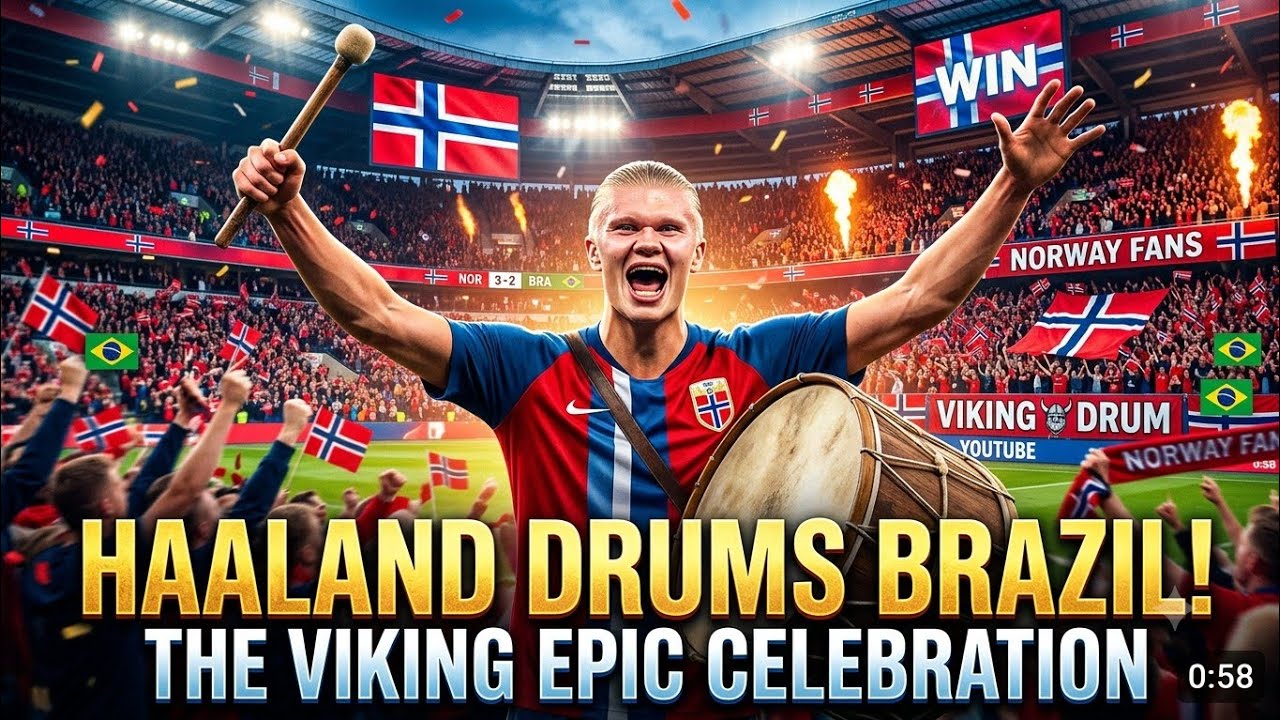 Erling Haaland Drum Celebration vs Brazil | Norway's Iconic Viking Victory Moments