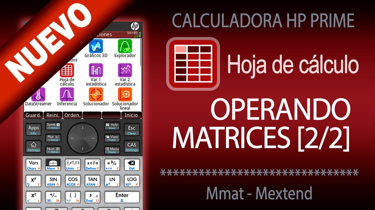 HP Prime - App Hoja de cáculo | Operando matrices [2/2]