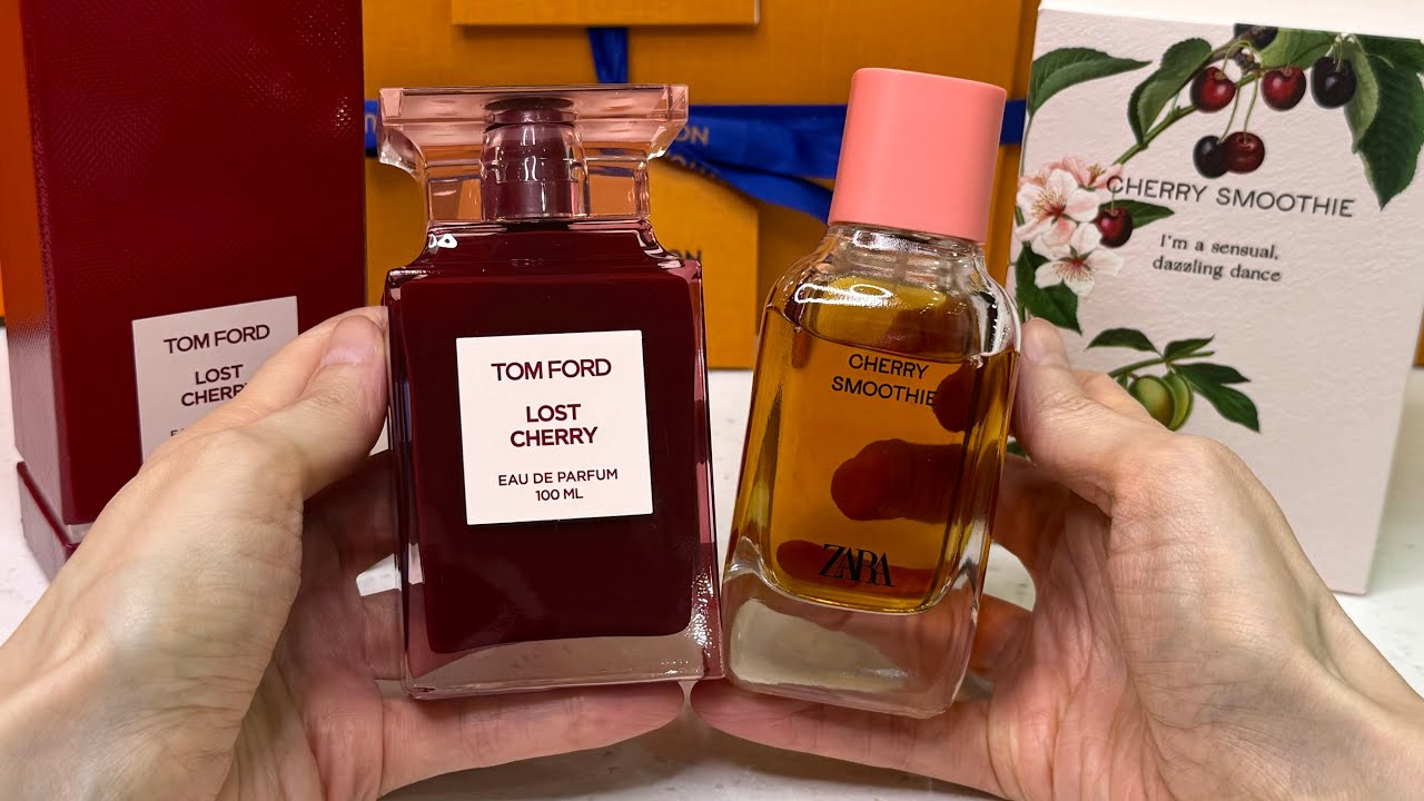 ASMR Perfume Sounds | Tom Ford Lost Cherry vs Zara Cherry Smoothie | Satisfying Sprays & Tapping 