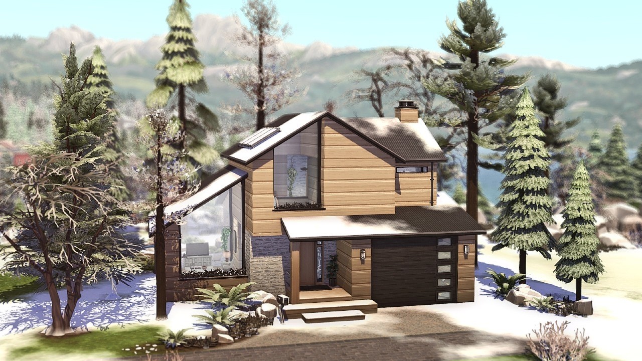 Contemporary Cabin No CC | The Sims 4 | Copperdale Stories