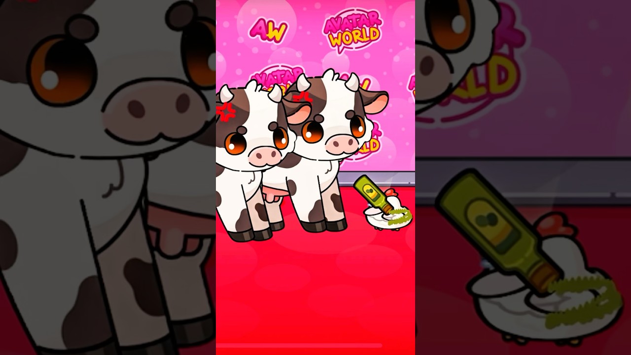 Cow 🐮vs Chicken 🐔😭😱 Avatar world 🌎pazu #avatarworld #liliworld #pazu