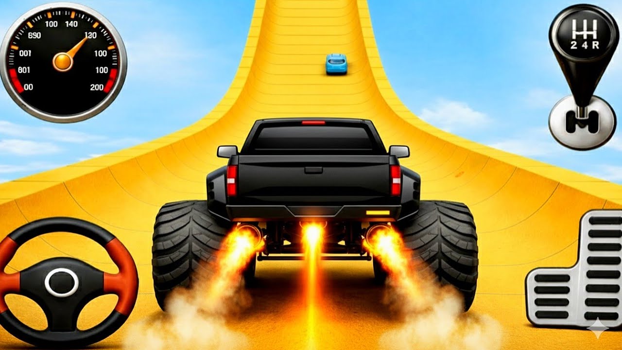 Extreme Monster Truck Jumps & Flips | Impossible Stunt Racing Game | Android Gameplay 