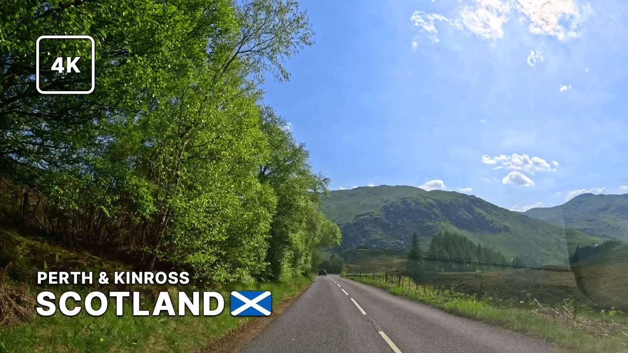 Scenic 4K Scotland Drive | Perth and Kinross, Stirling | Timelapse